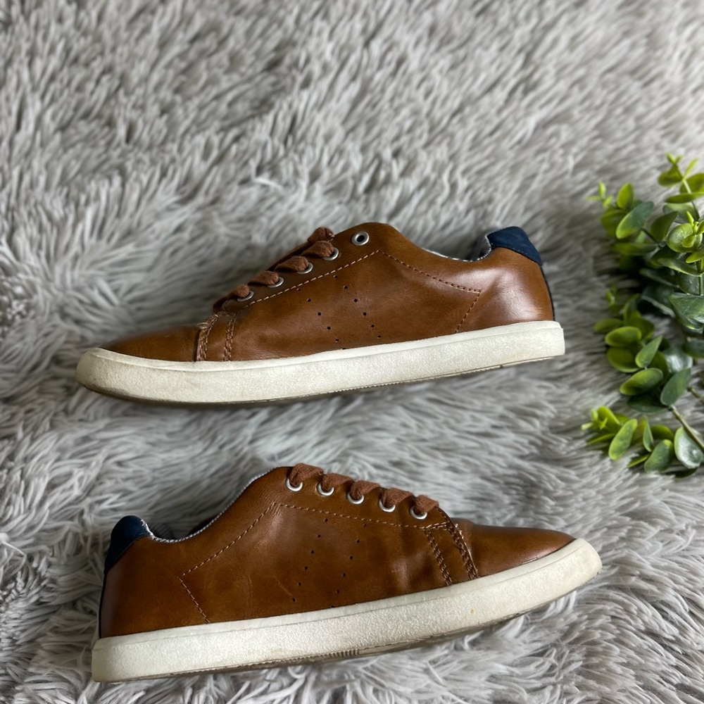 Harper canyon brown faux leather boys lace up shoes size 2 - Picture 8 of 9